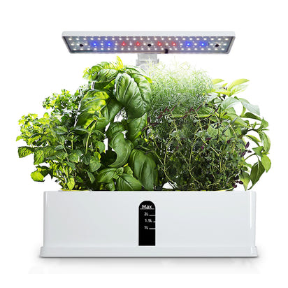 Indoor Smart Herb Garden Kit – LED Grow Light, Self-Watering Hydroponic Planter for Kitchen Counter