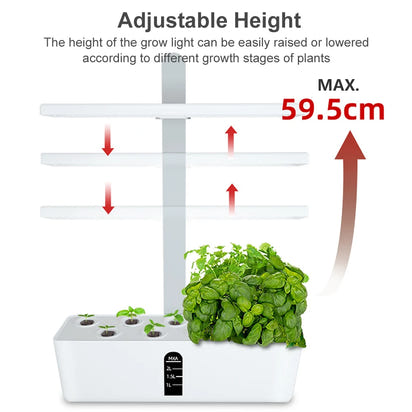 Indoor Smart Herb Garden Kit – LED Grow Light, Self-Watering Hydroponic Planter for Kitchen Counter