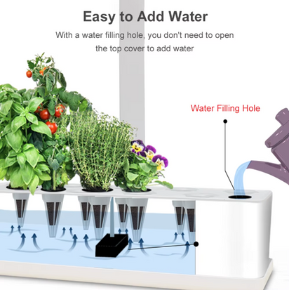 Indoor Smart Herb Garden Kit – LED Grow Light, Self-Watering Hydroponic Planter for Kitchen Counter