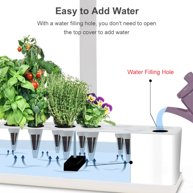 Indoor Smart Herb Garden Kit – LED Grow Light, Self-Watering Hydroponic Planter for Kitchen Counter