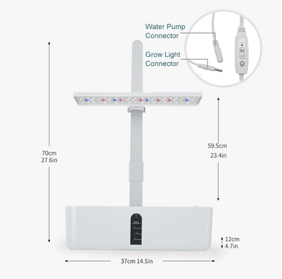 Indoor Smart Herb Garden Kit – LED Grow Light, Self-Watering Hydroponic Planter for Kitchen Counter
